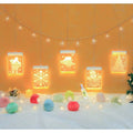 Függöny típusú karácsonyi installáció 6 db LED 3D figurával, 3M, sárga