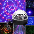 Disco Magic kristálygömb RGB LED-del, hangszóró, USB, kártya, zenelejátszás, forgó fényjáték